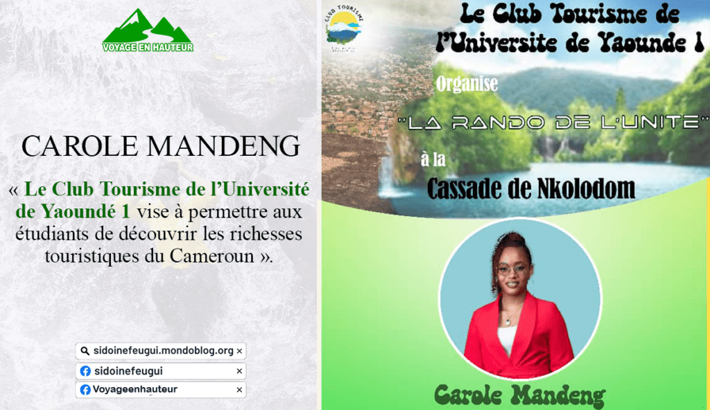 Article : Carole Mandeng : « Voici trois raisons d’intégrer le Club Tourisme de l’Université de Yaoundé 1 ».
